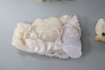 Three Chinese jadeite carvings